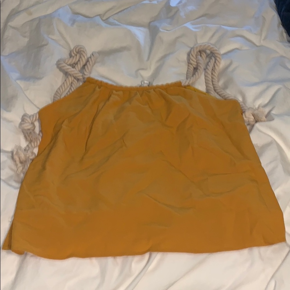 Women’s yellow tie rope tank
